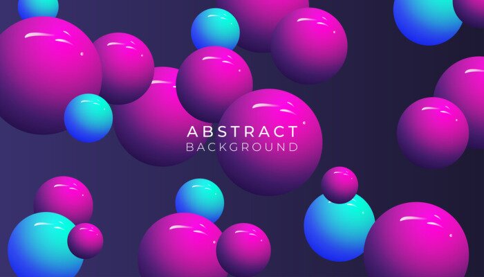 Fototapete Rosa blaue 3D Kugeln