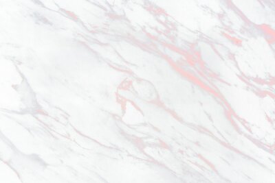Fototapete Rosa Blitze auf weißem Marmor