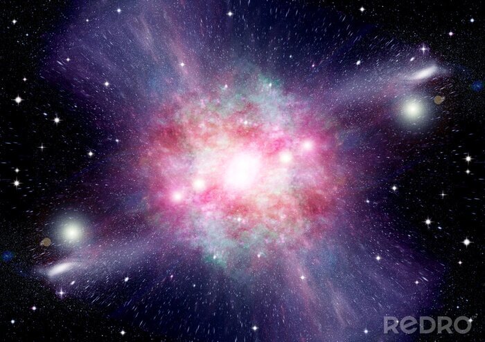 Fototapete Rosa Galaxie in Kosmos