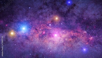 Fototapete Rosa Galaxie mit Sternen