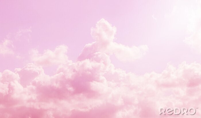 Fototapete Rosa Himmel mit Wolken