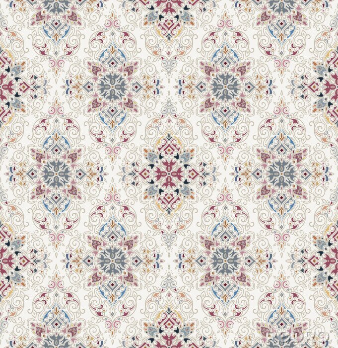 Fototapete Rosa orientalisches Muster auf alt stilisiert