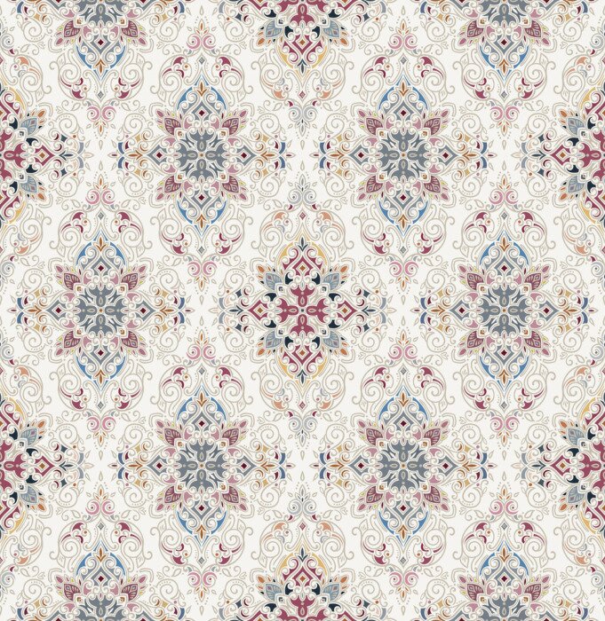 Fototapete Rosa orientalisches Muster auf alt stilisiert