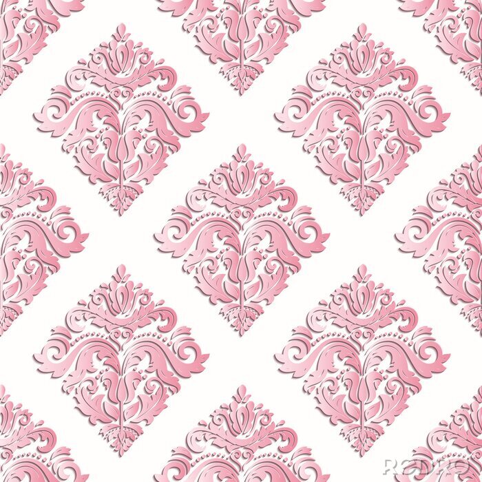 Fototapete Rosa ornamentales Muster 3D