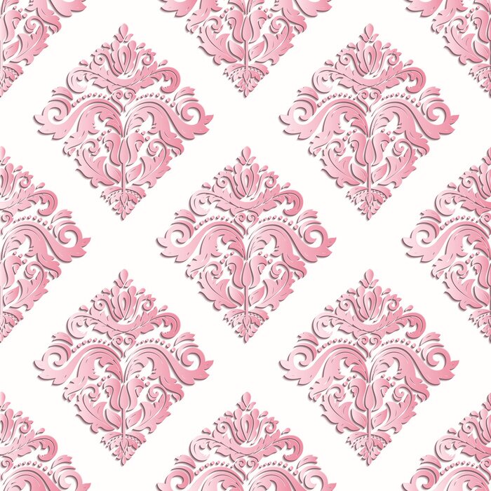 Fototapete Rosa ornamentales Muster 3D