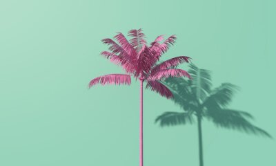 Rosa Palme auf Grün