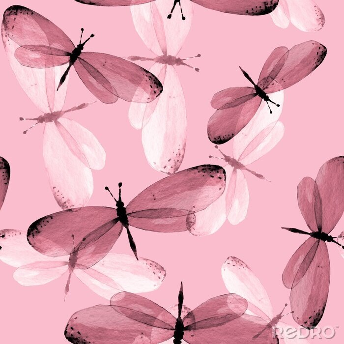 Fototapete Rosa Schmetterlinge mit zarten Flügeln