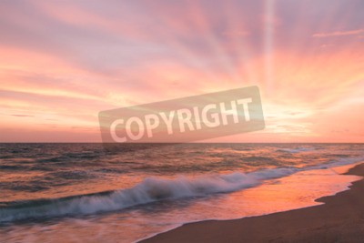 Fototapete Rosa Sonnenaufgang und Meer