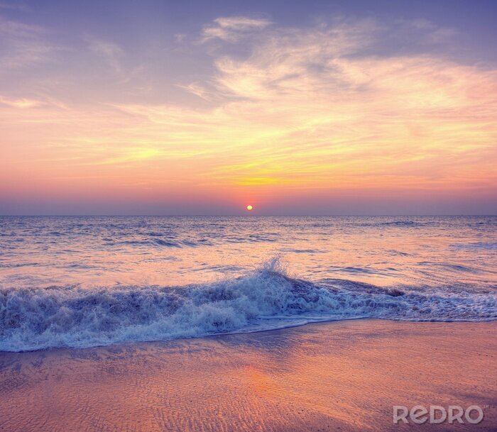 Fototapete Rosa Sonnenuntergang am Meer