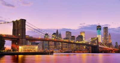 Fototapete Rosa Sonnenuntergang in New York City
