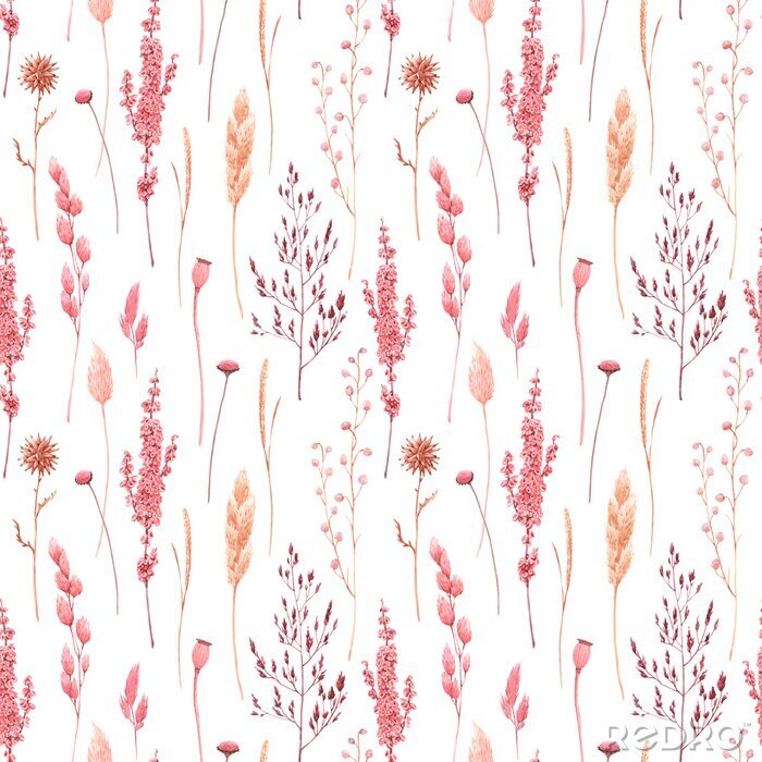 Fototapete Rosa und gelbes Pampasgras