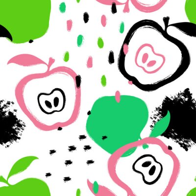 Rosa und grüne Äpfel auf weißem Hintergrund