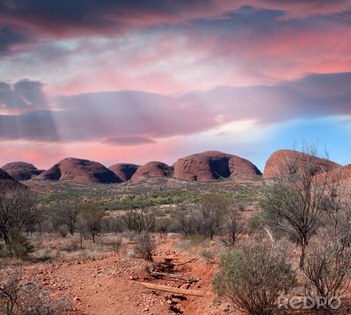 Fototapete Rosa Wolken über Australien