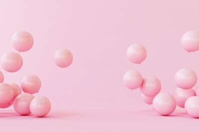 Fototapete Rosafarbene Kugeln auf rosa Hintergrund
