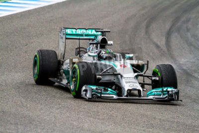 Fototapete Rosberg im Auto von Mercedes
