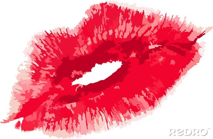 Fototapete Rote Aquarell-Lippen