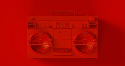 Rote Boombox in 3D