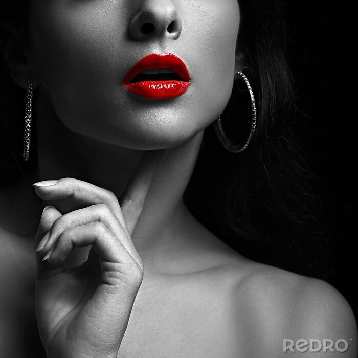 Fototapete Rote Lippen einer Frau