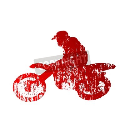 Fototapete Rote Silhouette eines Motorrads