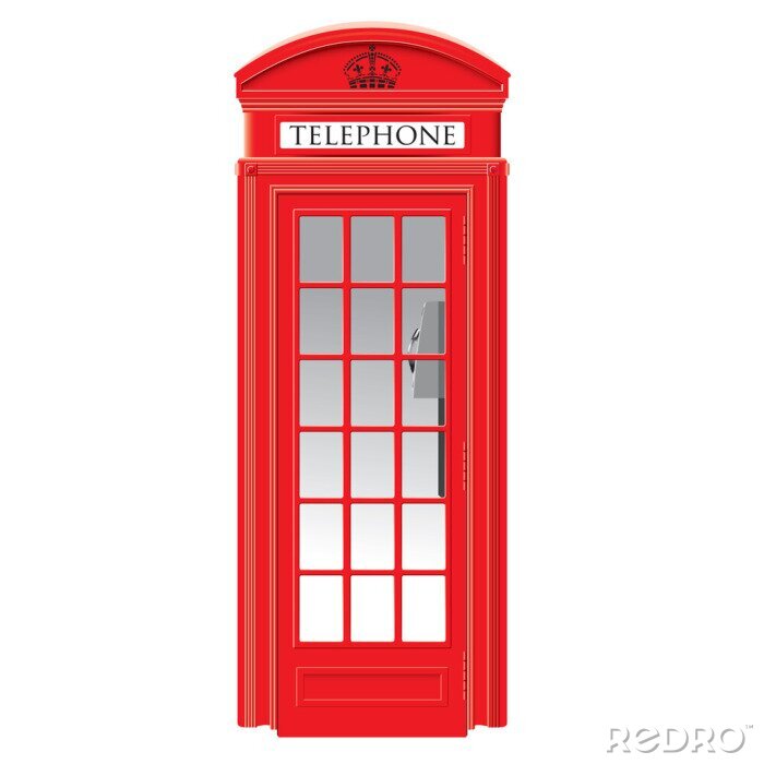 Fototapete Rote Telefonzelle - London - Vektor
