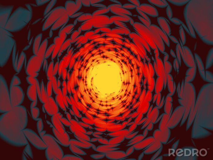 Fototapete Roter abstrakter Tunnel