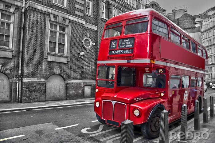 Fototapete Roter Bus in England