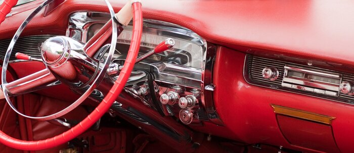 Fototapete Rotes Innere des Fahrzeugs