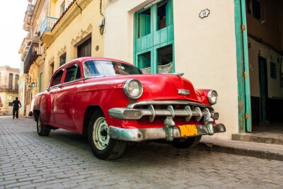 Fototapete Rotes kubanisches Auto