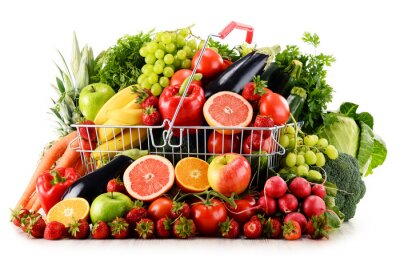 Fototapete Rotes und grünes Gemüse