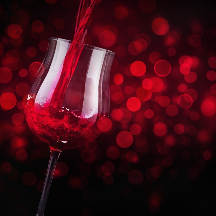 Fototapete Rotwein im Glas