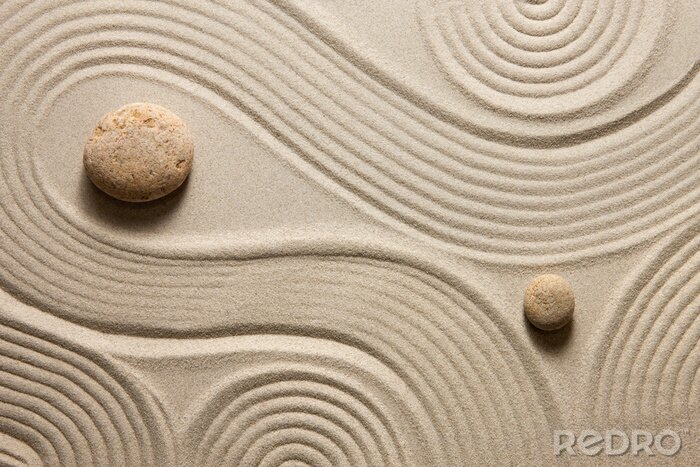 Fototapete Runde Steine am Sand