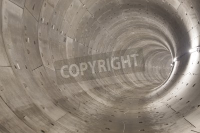 Fototapete Runder Betontunnel 3D