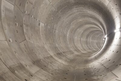 Fototapete Runder Tunnel aus Beton
