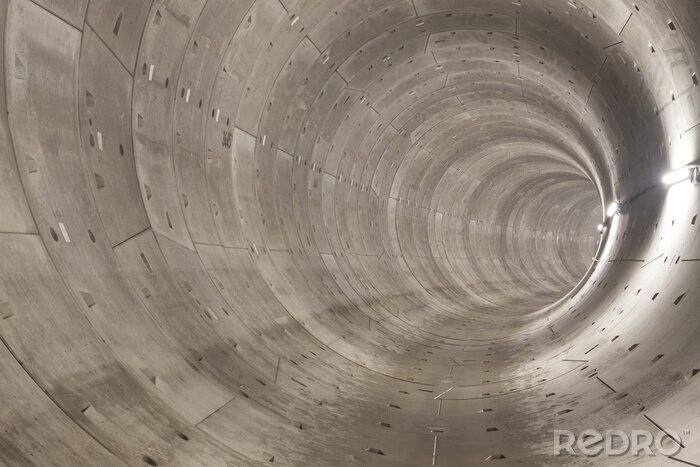 Fototapete Runder Tunnel aus Beton