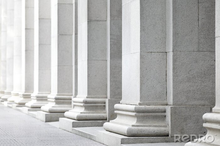 Fototapete Säulen 3D aus weißem Stein