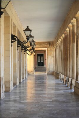 Fototapete Säulen im Korridor klassischer Stil