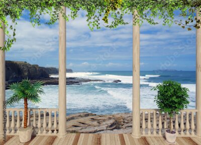 Fototapete Säulen Meer in Portugal