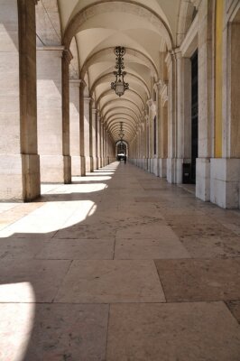 Fototapete Säulengang in Lissabon 3D Effekt