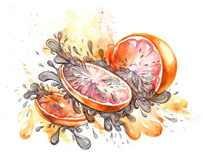 Fototapete Saftige Grapefruits