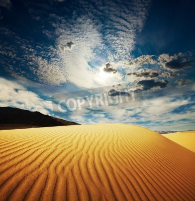 Fototapete Sahara und blauer Himmel