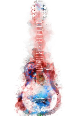 Saiteninstrumente Gitarre Aquarell