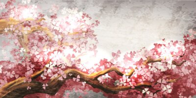Fototapete Sakura blühenden Zweig