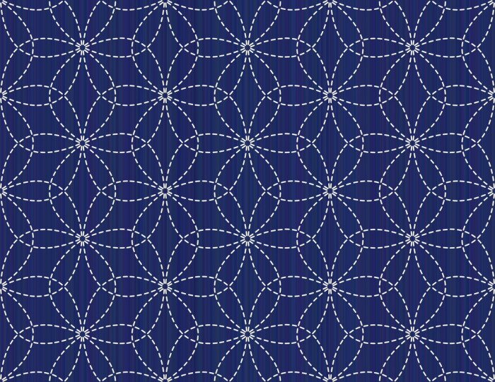 Fototapete Sashiko-Blumenverzierung