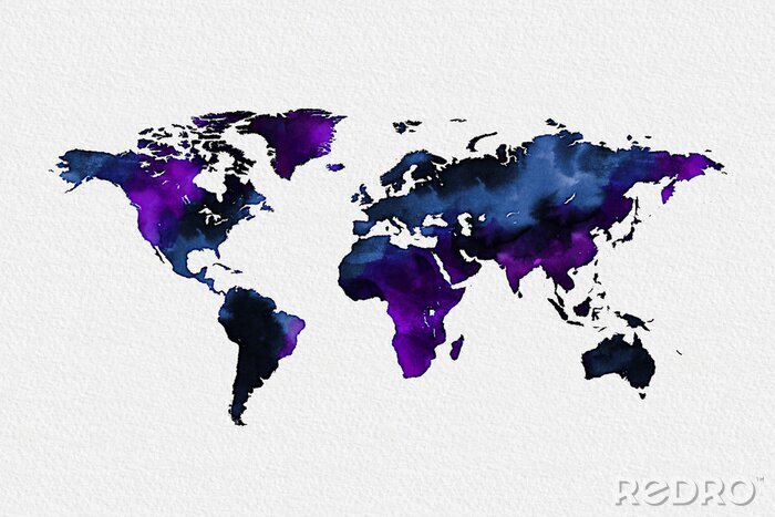 Fototapete Schattierte Karte mit violettem Akzent