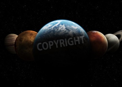 Fototapete Schattige Planeten des Sonnensystems