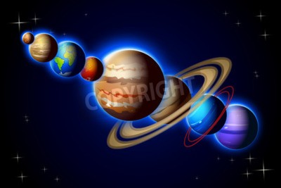 Fototapete Scheinendes Sonnensystem