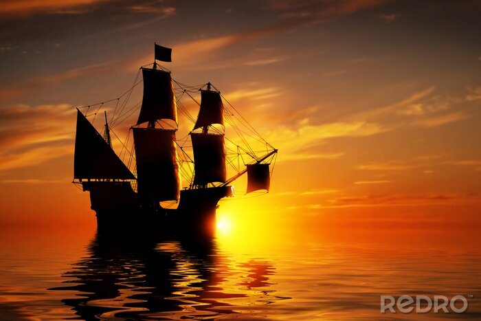 Fototapete Schiff auf ruhiger See