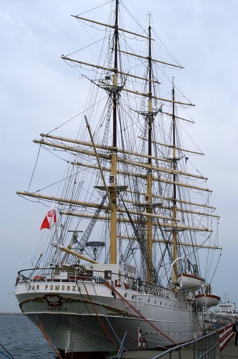 Fototapete Schiff eingeholte Segel