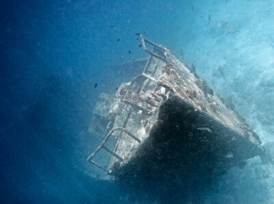 Fototapete Schiffswrack am Meeresboden