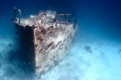 Fototapete Schiffswrack unter Wasser